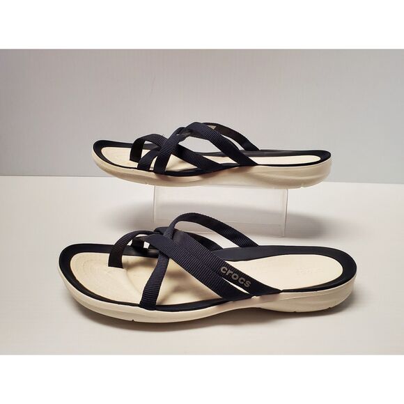 Crocs Swiftwater Strappy Flip Flops Size 8 - Picture 2 of 4